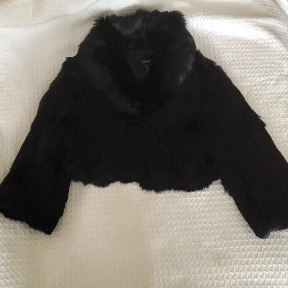 Bebe Cropped Rabbit Fur Jacket - Picture 2 of 8